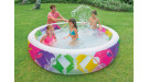 Бассейн детский с цветными вставками с надувным дном 229х56см Intex 56494