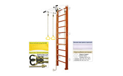 Шведская стенка Kampfer Helena Wall (№4 Вишневый Стандарт белый турник) Шведская стенка Kampfer Helena Wall (№4 Вишневый Стандарт белый турник)